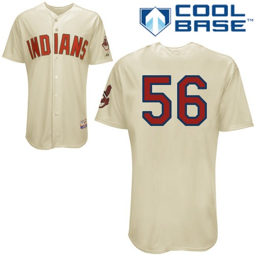 Best Cleveland Indians 56 Frank Herrmann Cream Cool Base MLB Jersey Baseball MLB Jerseys